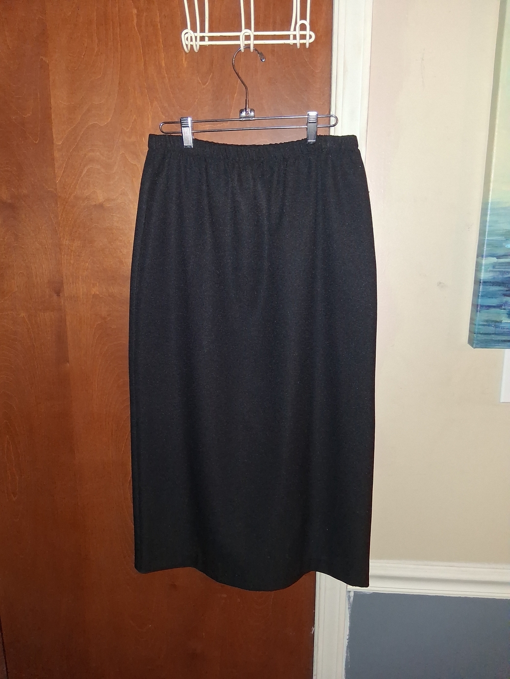 White Stag Black Elastic-Waist Midi Skirt